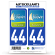 2 Autocollants plaque immatriculation Auto 44 Saint-Brevin-les-Pins - Ville