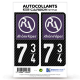 2 Stickers plaque immatriculation Auto 734 Rhône-Alpes - LT II Carbone-Style