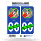 2 Autocollants plaque immatriculation Auto : Latium Région - Armoiries