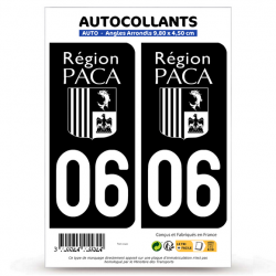 Autocollant Stickers plaque d'immatriculation DEPARTEMENT 06 REGION PACA 