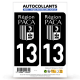 2 Autocollants plaque immatriculation Auto 13 Bouches-du-Rhône - PACA Bi-ton
