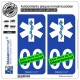 blasonimmat 2 Autocollants Plaque immatriculation Auto : Ambulancier - Etoile de Vie