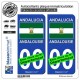 blasonimmat 2 Autocollants Plaque immatriculation Auto : Andalousie - Drapeau