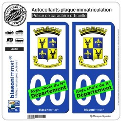 blasonimmat 2 Autocollants Plaque immatriculation Auto : Antananarivo - Armoiries