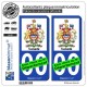 blasonimmat 2 Stickers Autocollant Plaque immatriculation Auto : Canada - Armoiries
