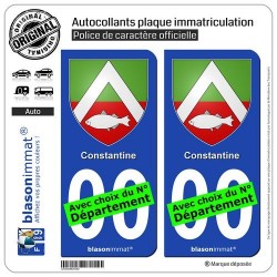 blasonimmat 2 Autocollants Plaque immatriculation Auto : Constantine - Armoiries