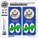 blasonimmat 2 Autocollants Plaque immatriculation Auto : États-Unis - Sceau