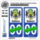 blasonimmat 2 Autocollants Plaque immatriculation Auto : Gabon - Armoiries