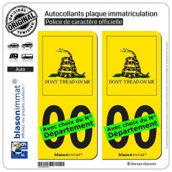 blasonimmat 2 Autocollants Plaque immatriculation Auto : Gadsden - Collector