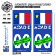 blasonimmat 2 Autocollants Plaque immatriculation Auto : Acadie - Drapeau
