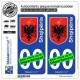 blasonimmat 2 Autocollants Plaque immatriculation Auto : Albanie - Armoiries