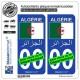 blasonimmat 2 Autocollants Plaque immatriculation Auto : Algérie - Drapeau