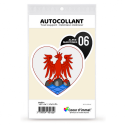 Sticker autocollant Coeur J'aime les Alpes-Maritimes 06 - Blason