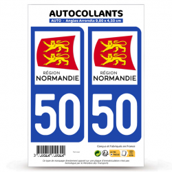 2 Stickers département 50 Normandie - LogoType